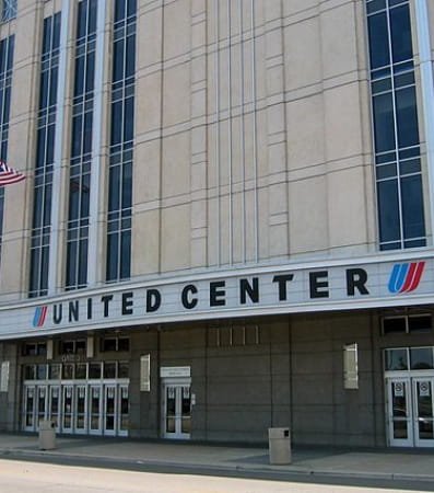 The entrance to the United Center in Chicago